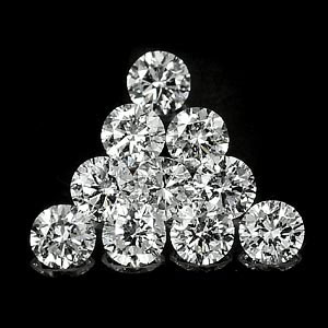 Genuine 100% Natural DIAMONDS G Color SI1 Clarity 1.3 x 1.3mm Round Diamond Cut (10)