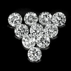 Genuine 100% Natural Set DIAMONDS VVS (10) 1.7 x 1.7mm Round Diamond Cut