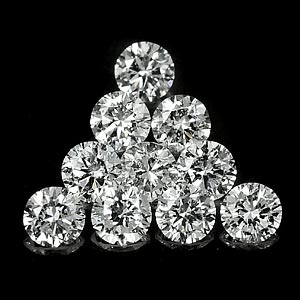 Genuine 100% Natural Set DIAMONDS VS2 (10) 1.7 x 1.7mm Round Diamond Cut