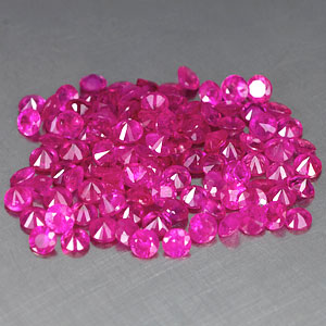 Genuine Set RUBY'S (103) 2.66cts 1.7 x 1.7 x 1.2mm Round