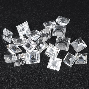 Genuine 100% Natural Set WHITE SAPPHIRES (20) 1.14cts 2.0 x 2.0 x 1.5mm Square Cut