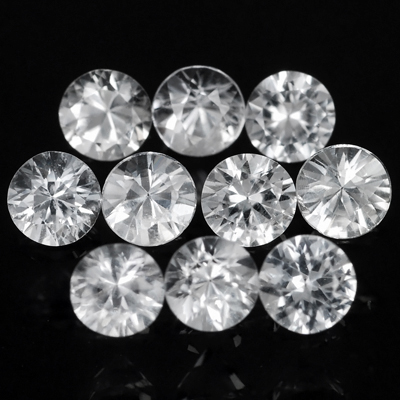 Genuine 100% Natural Set WHITE SAPPHIRES (52) 5.27cts 2.7 x 2.7mm Round Diamond Cut