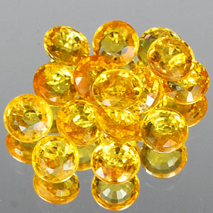 Genuine Set YELLOW SAPPHIRES (15) 2.81cts 3.2 x 3.2 x 2.0mm Round