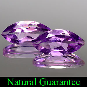 Genuine 100% Natural Amethyst 1.15ct 12.0 x 5.8mm (2) Marquise VVS Clarity 