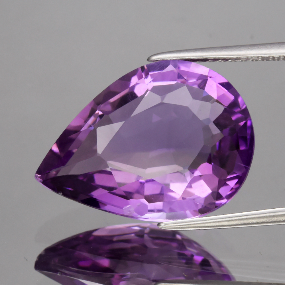 Genuine 100% Natural Amethyst 8.24ct 17.6 x 12.7mm Pear IF Clarity