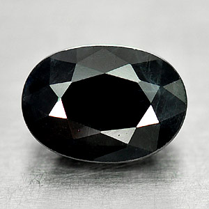 Genuine Black Sapphire 1.23ct 7.0 x 5.0mm Oval Opaque