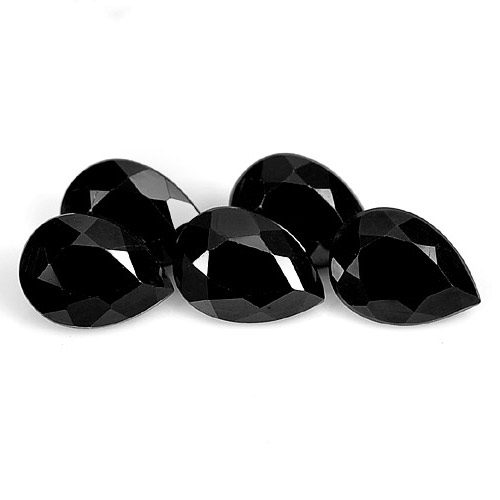 Genuine 100% Natural Black Spinel 0.77ct 7.1x5.1mm Opaque Thailand