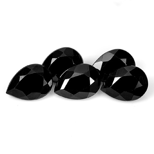 Genuine 100% Natural Black Spinel 0.87ct 7.2x5.2mm Opaque Thailand