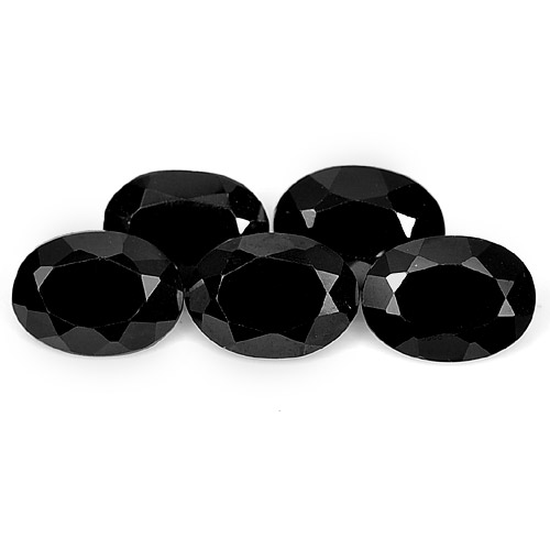 Genuine 100% Natural Black Spinel 1.04ct 7.1x5.1mm Opaque Thailand