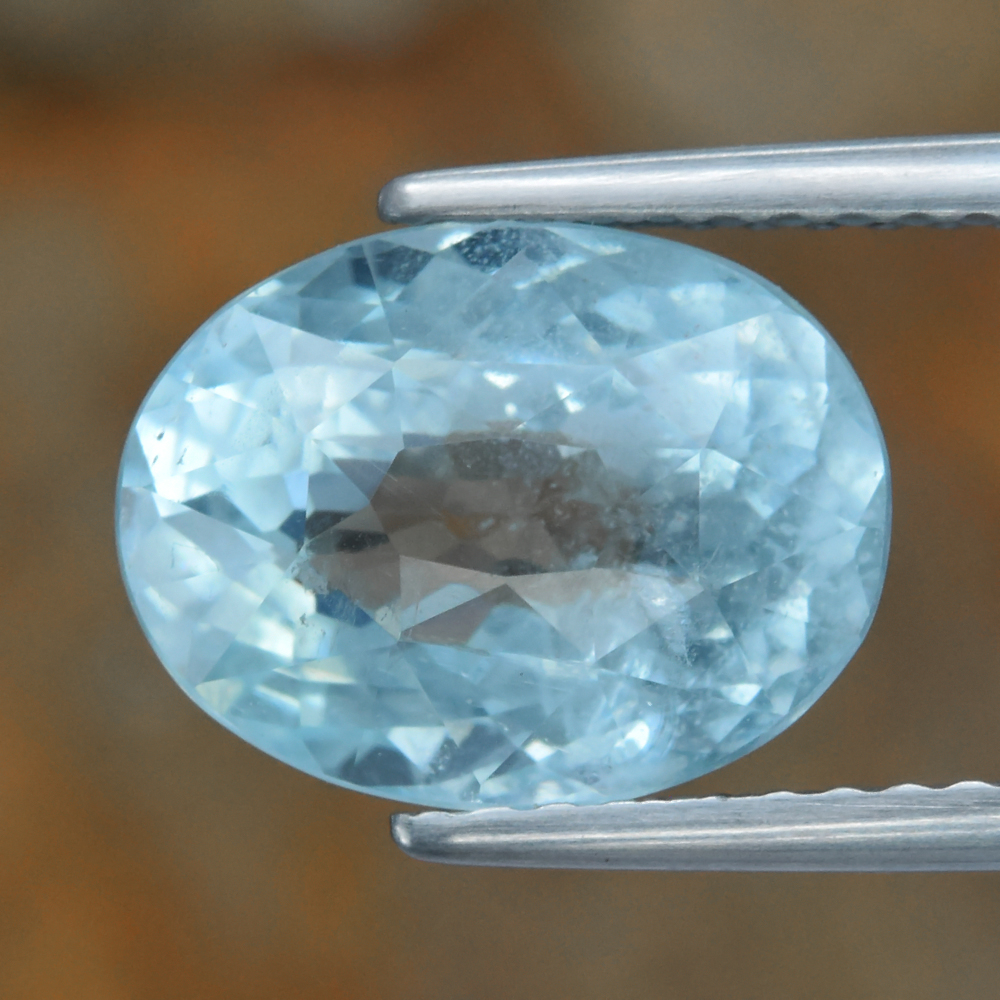 Genuine 100% Natural Blue Aquamarine 2.96ct 10.6 x 8.0 Oval VS Clarity