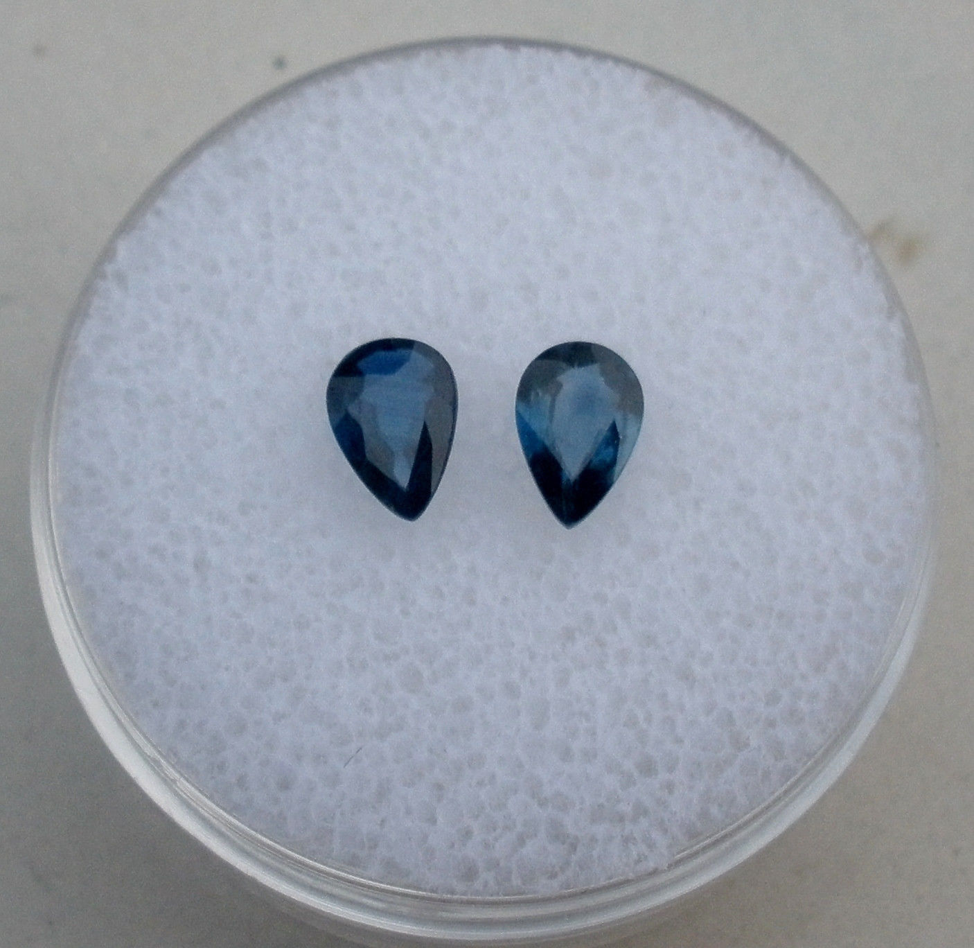 Genuine Blue Sapphire Pair .86ct 6.0 x 4.0mm Pear SI1 Clarity