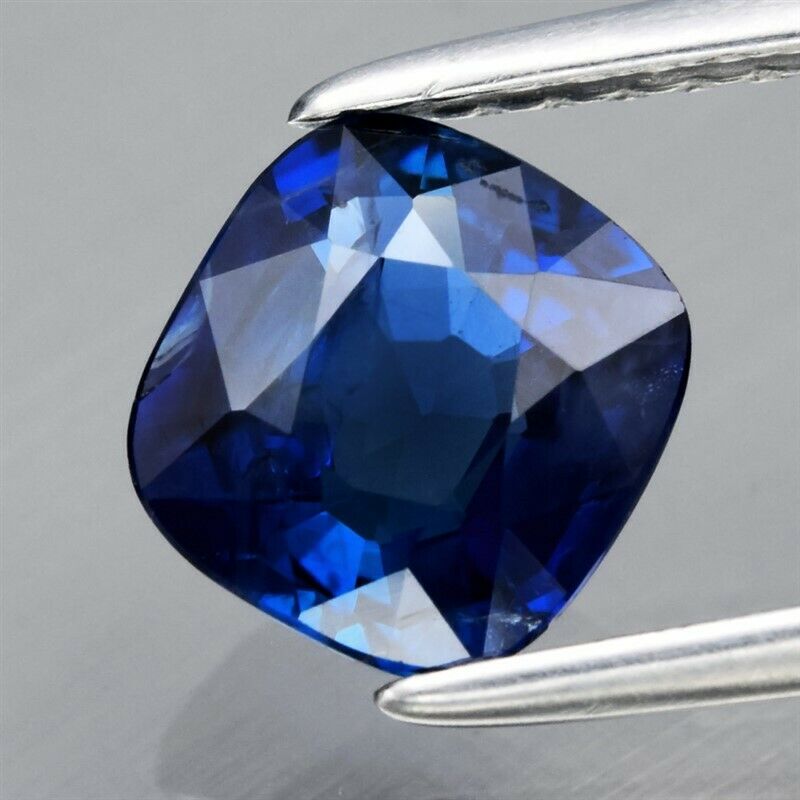 Genuine 100% Natural Blue Sapphire 1.30ct 6.50 x 6.15mm Cushion Cut SI1 Clarity (Certified)