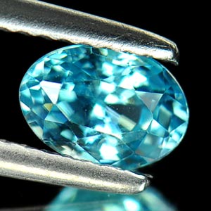 Genuine 100% Natural Blue Zircon 1.26ct 6.8x4.9mm VS1 Cambodia