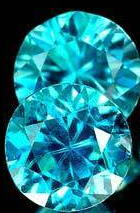 Genuine 100% Natural BLUE ZIRCON 1.98ct (Pair) 5.5 x 5.5mm Round