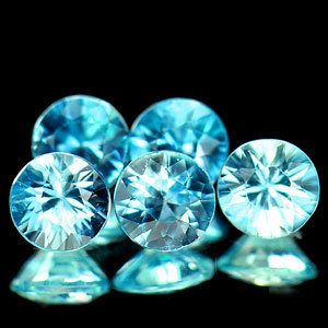 Genuine 100% Natural Blue Zircon 0.78ct 5.1 x 5.1mm Cambodia VVS