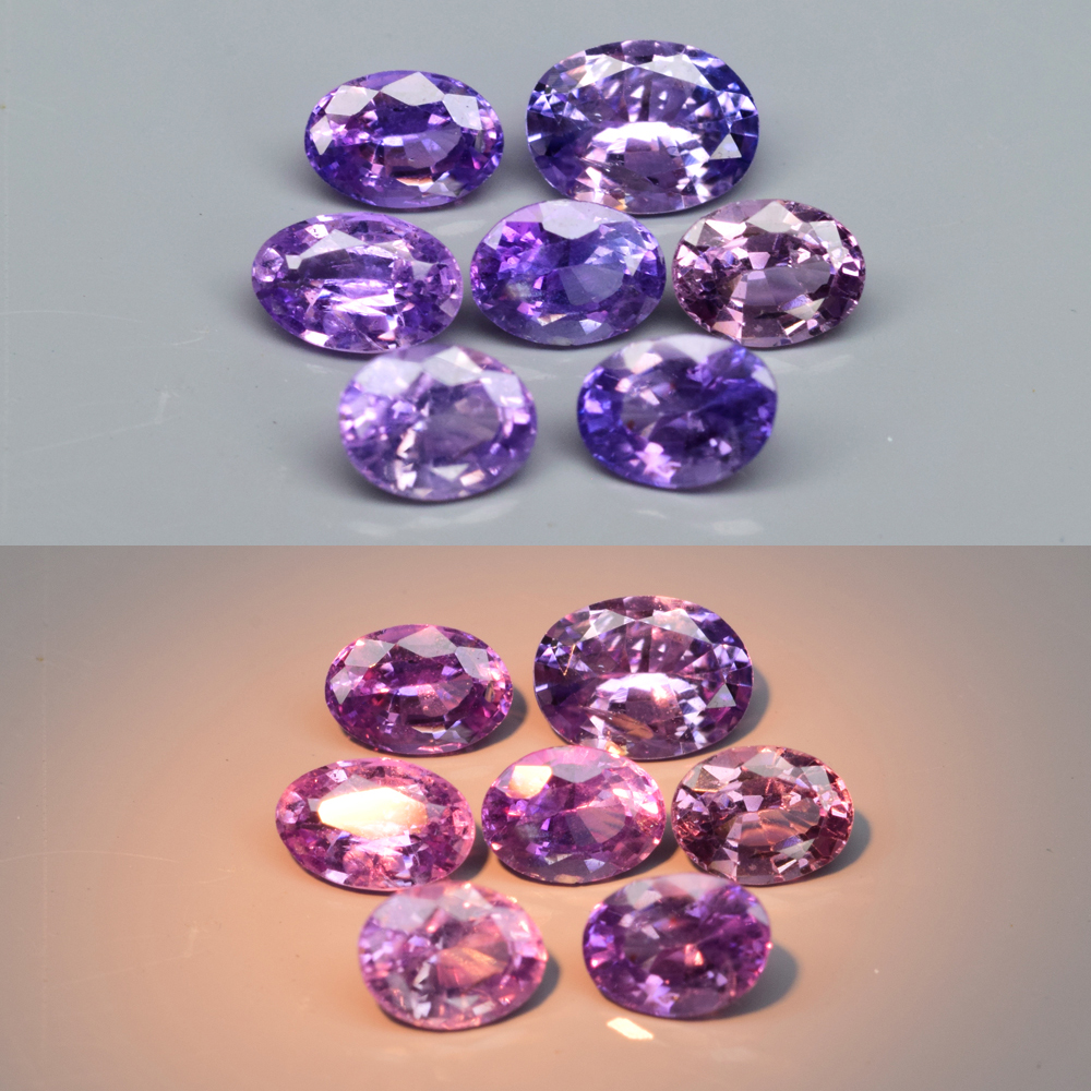 Genuine 100% Natural Color Change Sapphires (7) 2.05cts 3.3 to 5.3mm VS Clarity