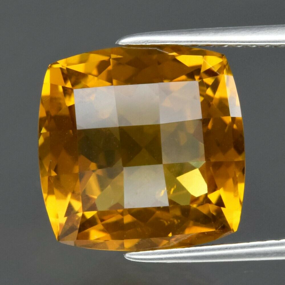 Genuine 100% Natural Yellow Citrine 7.05ct 12.0 x 12.0 Antique Cut VVS Clarity