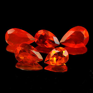 Genuine 100% Natural Fire Opal .30ct 6.8 x 4.8 x 2.9mm Mexico VVS