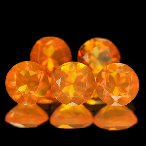 Genuine 100% Natural Fire Opals 0.36ct 5.0 x 5.0 Mexico VVS