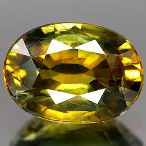 Genuine GREEN & YELLOW SAPPHIRE 1.25ct 7.6 x 5.5 x 3.5mm Oval