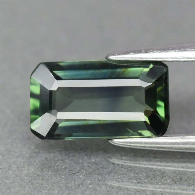 Genuine 100% Natural Bluish Green Sapphire 1.29ct 8.2 x 4.6mm Octagon VS Clarity