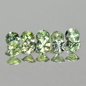 Genuine Green Sapphires 0.11cts 2.8x2.8x1.5 VS1 Thailand