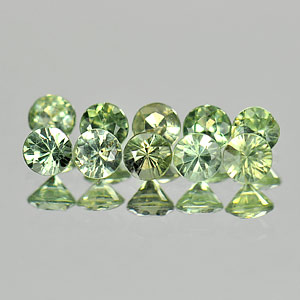 Genuine Green Sapphires 0.12cts 2.8x2.8x1.8 VVS Thailand