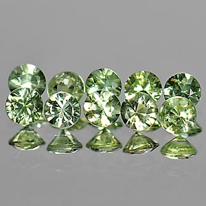 Genuine Green Sapphires 0.12cts 2.9x2.9x2.1 VS1 Thailand