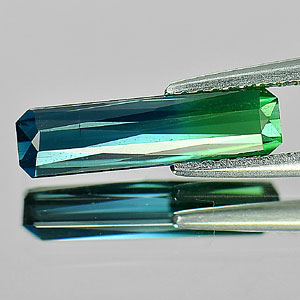 Genuine 100% Natural Blue & Green Tourmaline 1.57ct 13.8 x 3.6mm Octagon VS1 Clarity 