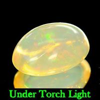 Genuine 100% Natural Cabochon White Opal 1.20ct 9.1x6.6x4.1mm Semi Transparent Ethiopia