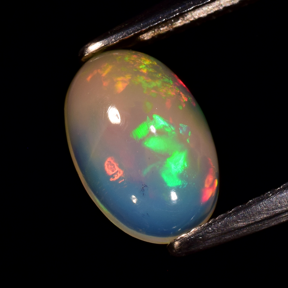 Genuine 100% Natural Cabochon White Opal 1.30ct 9.8 x 6.6mm Oval Semi-Translucent 