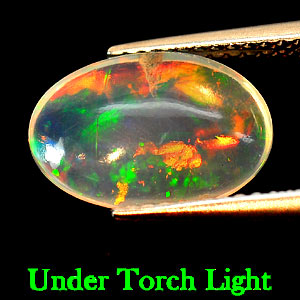 Genuine 100% Natural Flourescent Opal 2.48ct 12.5 x 8.3mm Oval Semi Transparent