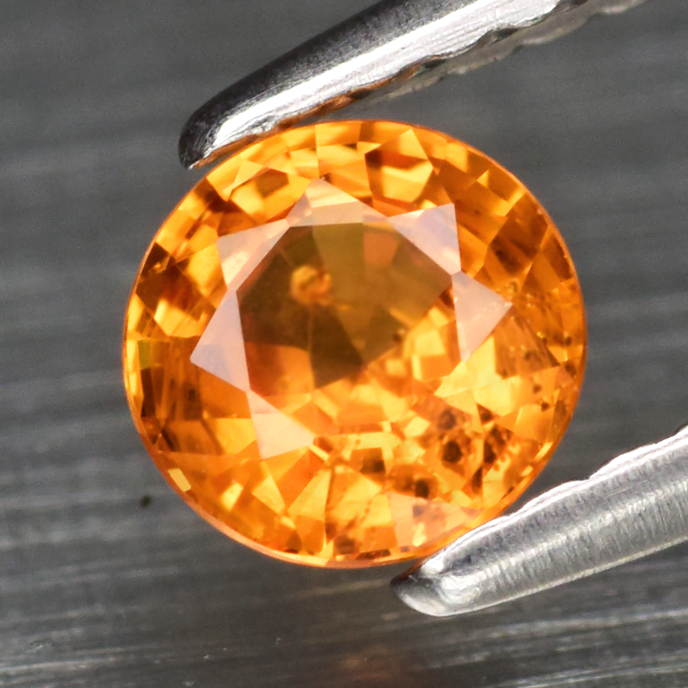 Genuine Orange Sapphire .51ct 4.8 x 4.8mm Round Cut SI1 Clarity 