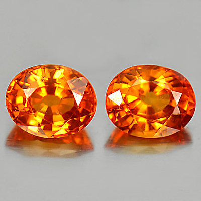 Genuine Orange Sapphires 0.57ct 5.2x4.2x3.2mm VS1 Tanzania