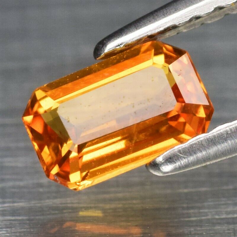 Genuine Orange Sapphire .65ct 6.0 x 4.0mm Octagon SI1 Clarity