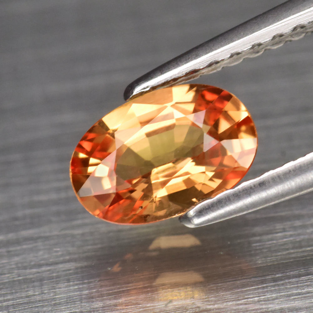 Genuine Orange Sapphire .85ct 7.0 x 4.8mm Oval VS Clarity