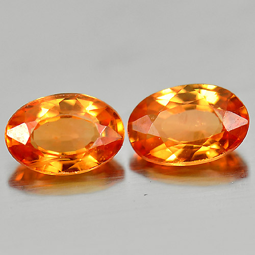 Genuine Orange Sapphire .56ct 6.0 x 4.0mm Oval VS1 Clarity