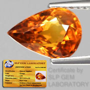 Genuine Whiskey Orange Sapphire 2.58ct 10.1x6.9x4.8mm VS1 Thailand (Certified)