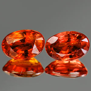 Genuine Orange Sapphire .57ct 6.5 x 4.4mm Oval VVS Clarity