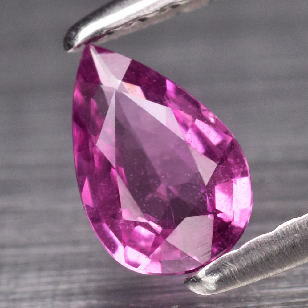 Genuine 100% Natural Pink Sapphire .39ct 6.1 x 4.0mm Pear SI1 Clarity (Certified)