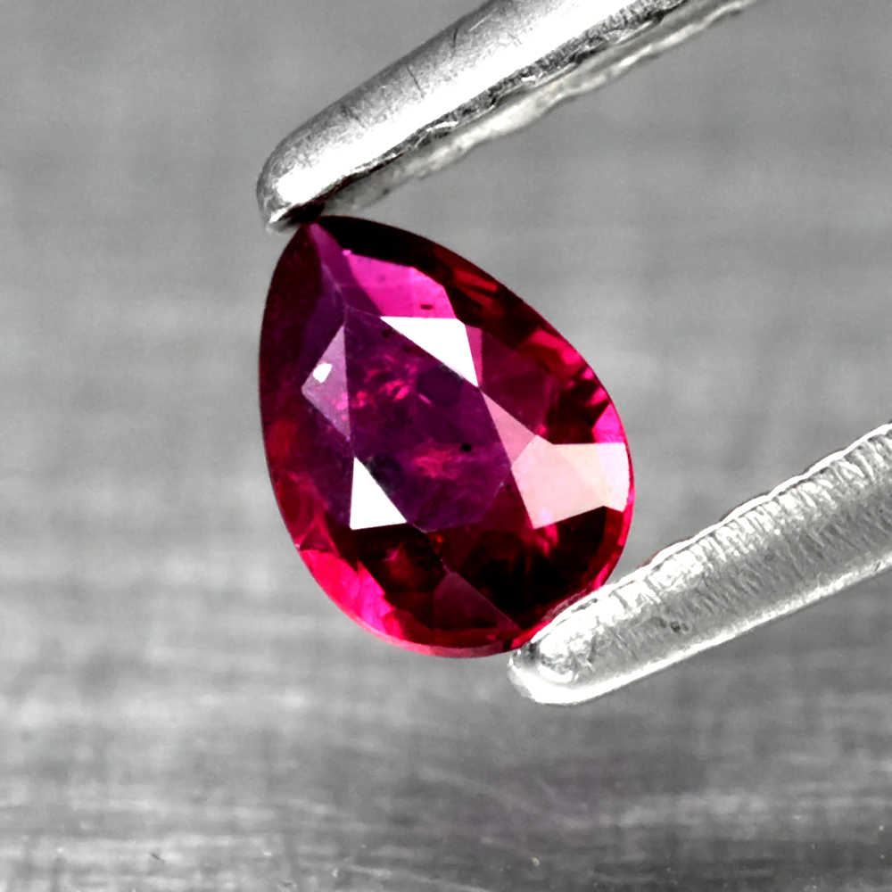 Genuine 100% Natural Ruby .20ct 4.5 x 3.0mm Pear SI1 Clarity