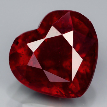 Genuine Ruby 2.08ct 7.5 x 7.0mm Heart I2 Clarity