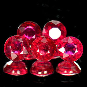 Genuine Rubies .59ct 4.8 x 4.8mm Round VSI Clarity