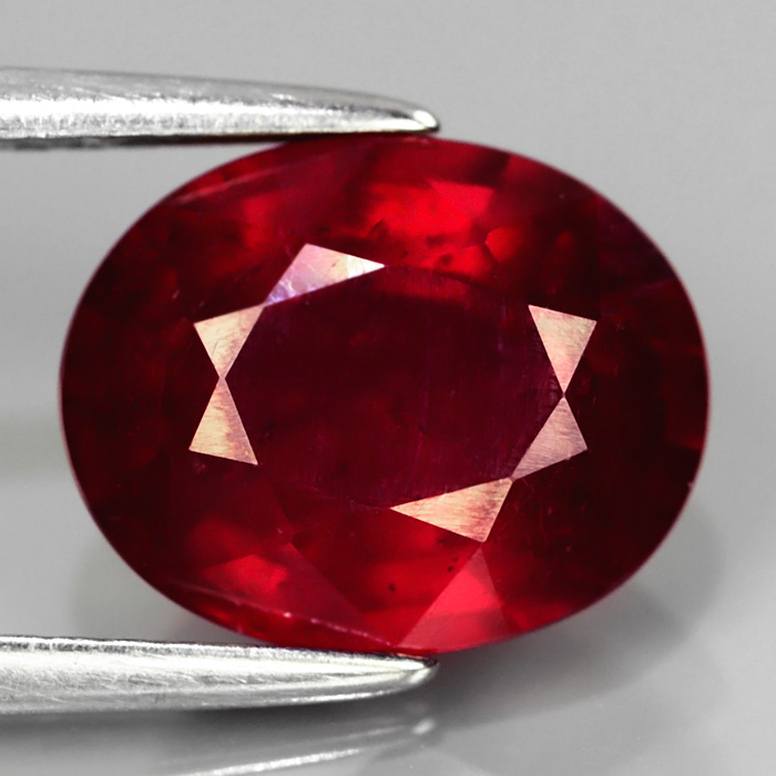 Genuine Ruby 3.56ct 10.0 x 8.0mm Oval SI Clarity