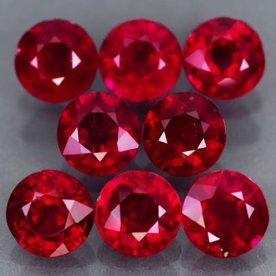 Genuine Rubies 6.0x6.0mm SI Madagascar 1.30ct ea 