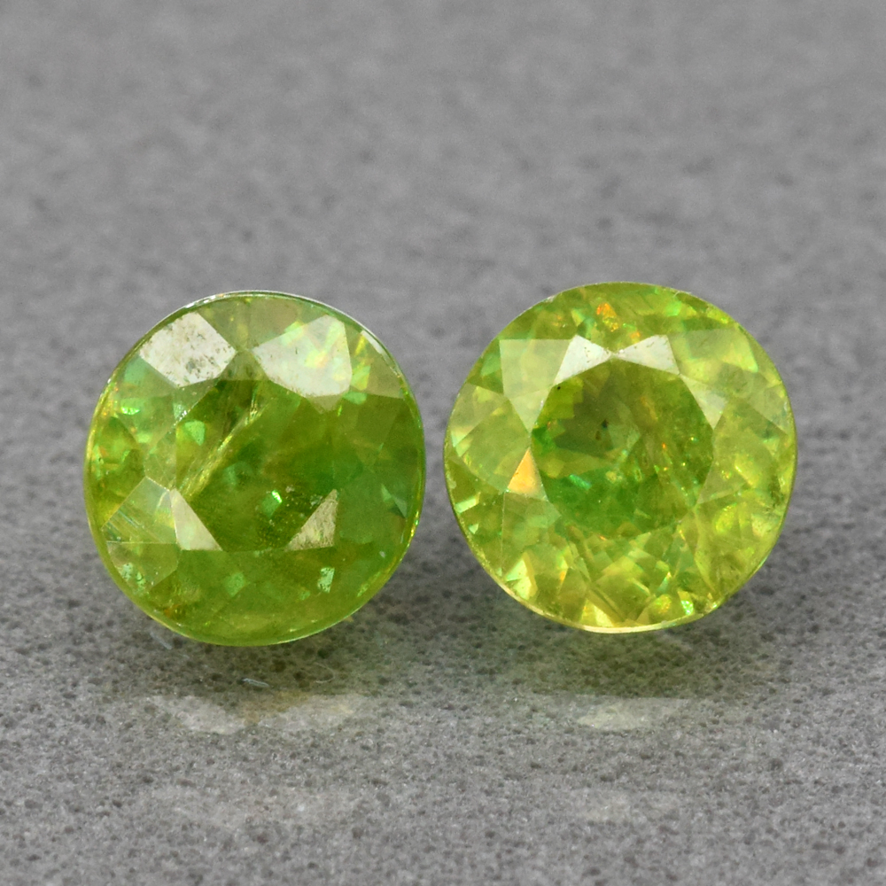 Genuine 100% Natural (2) Sphene 1.41ct 5.0 x 5.0mm Round Cut VS Clarity 