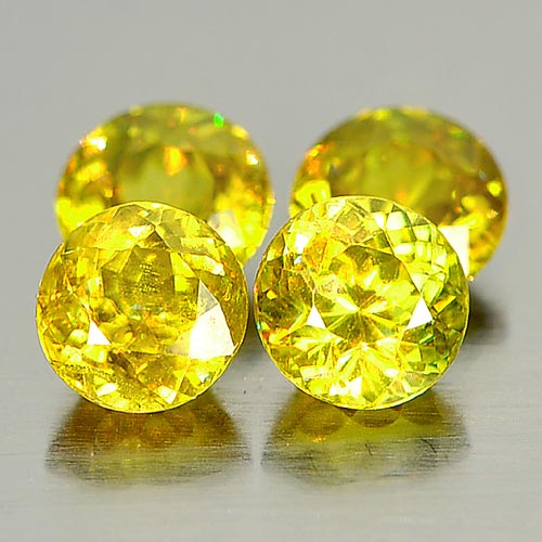 Genuine 100% Natural (4) Sphene 0.59ct 4.9x4.9.0x3.6mm VS1 Madagascar