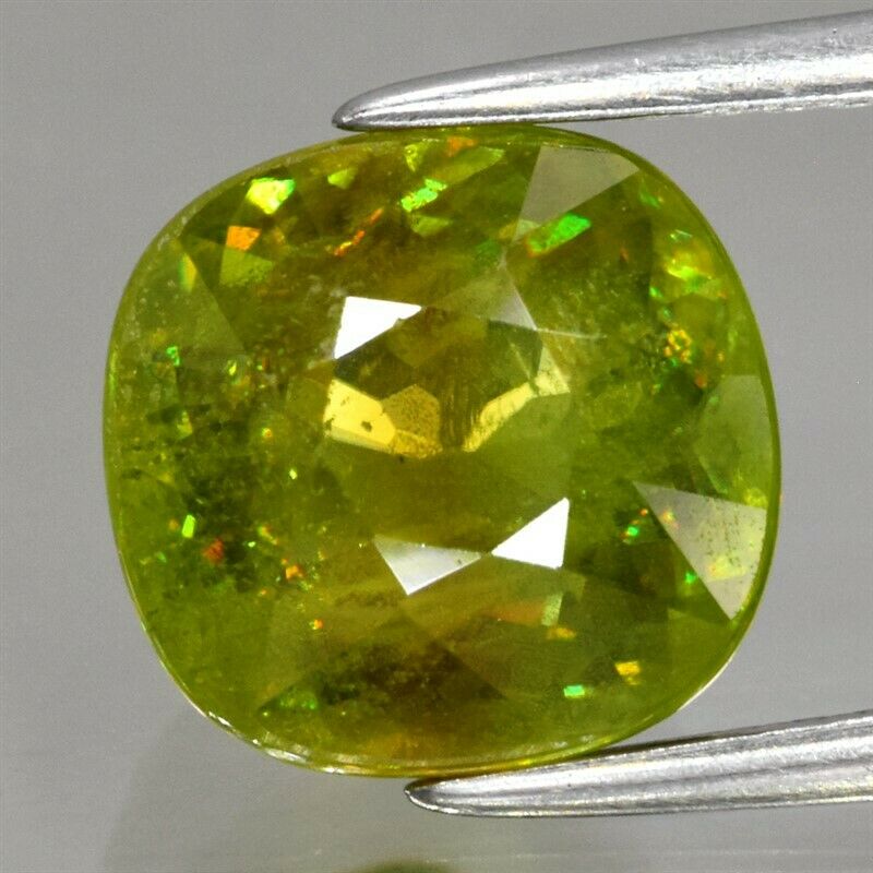 Genuine 100% Natural Sphene 3.64ct 8.7 x 8.4mm Cushion SI2 Clarity