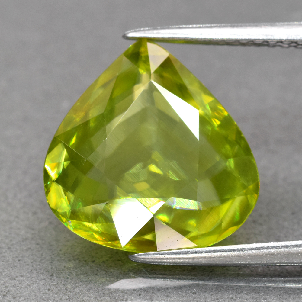 Genuine 100% Natural Sphene 5.16ct 13.0 x 12.7mm Pear VS Clarity 