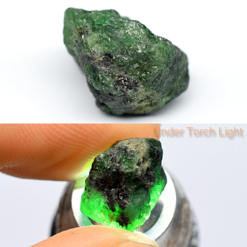 Genuine 100% Natural Tsavorite Rough 10.31ct 14.0x9.8x9.8mm Tanzania